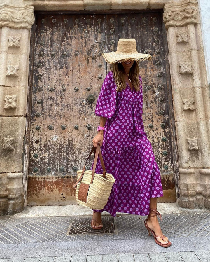 Elin | Vestido Maxi Boho de Algodão